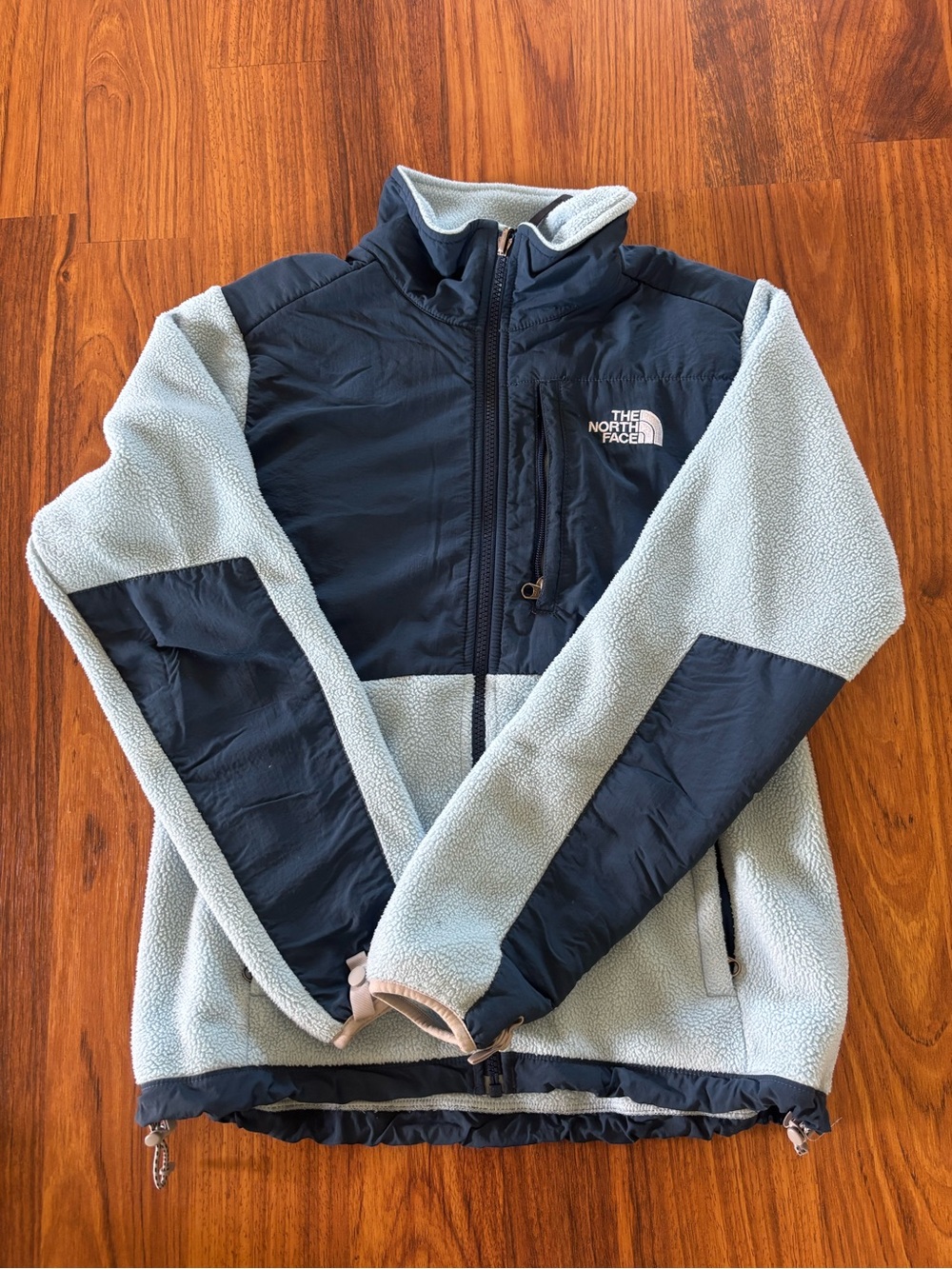 The North Face Light Blue and Navy Fleece Jacket